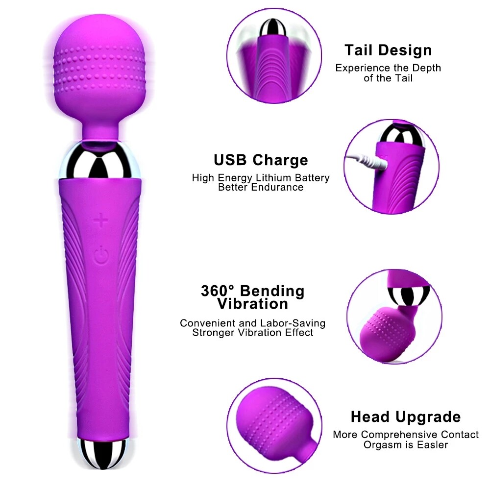 Wireless Dildos Av Vibrator Magic Wand Pour Femmes - Stimulateur Du Clitoris - Rechargeable Via Usb - Jouets Sexuels Pour Adultes Musclés